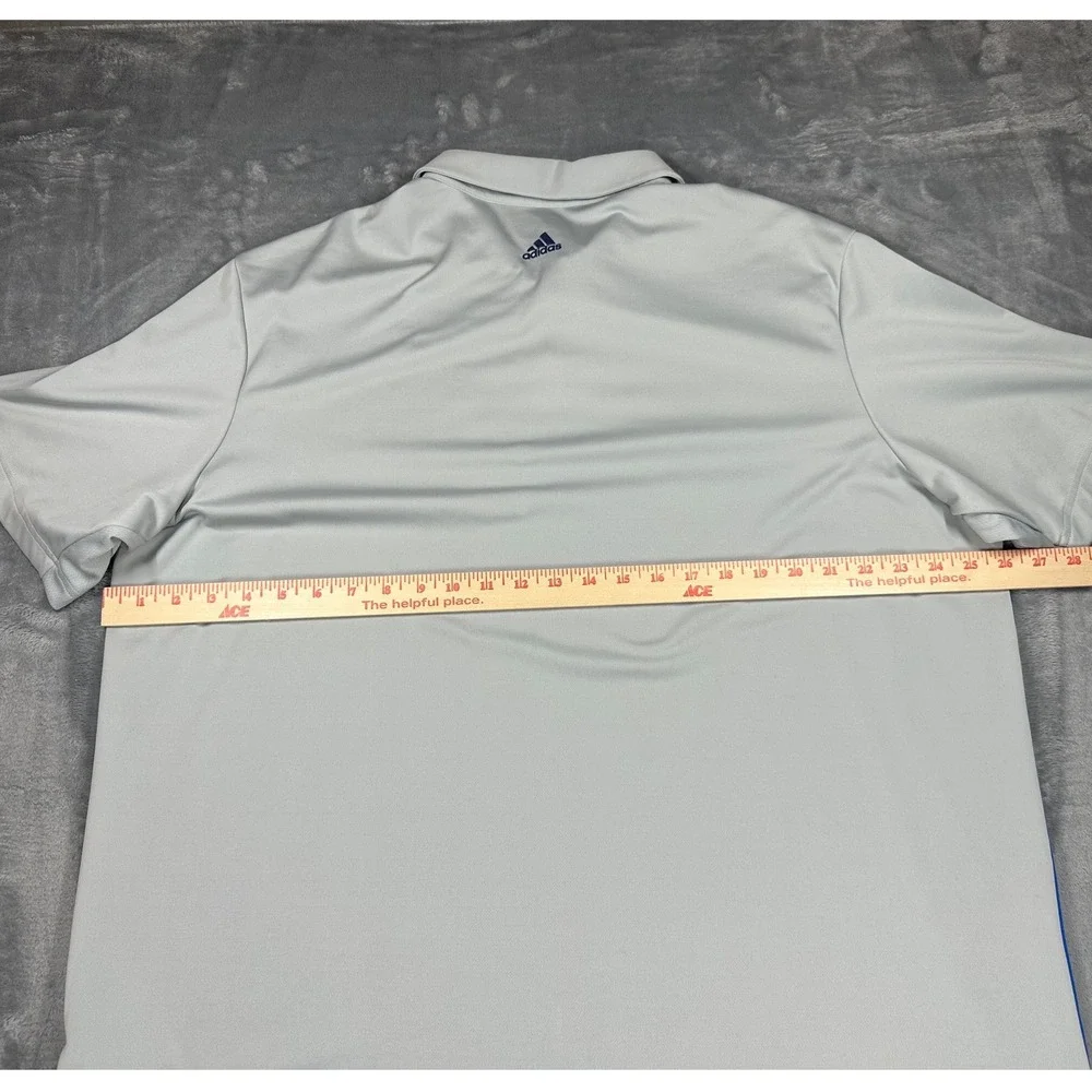 Adidas Climacool Golf Polo Shirt Mens 2XL Gray Blue Colorblock Nationwide Logo‎